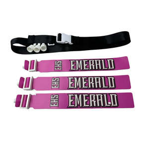 Emerald Flag Football Belt Set Pink with EHS Logo Screen Printed Buckle Closure Unisex Adjustable Straps - Product Image 3