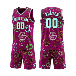 Ensemble de maillots de basket-ball personnalisés professionnels, respirants, uniformes d'équipe pour adultes, uniforme de basket-ball animé, maillot de basket-ball personnalisé - Product Image 4