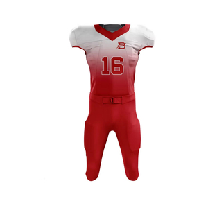 Vêtements de sport élégants, respirants et confortables, uniforme de football rouge et blanc dégradé, impression par sublimation 16 - Product Image 2