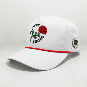 Wholesale Custom 3D Puff Logo Perforated Sports Cap 5 Panel Waterproof Rope <b>Hat</b> with Laser Cut Holes Unisex Sporty Cap - Product Image 1