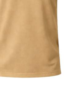 Polo de Algodón para Hombre Color Caqui Personalizado con Cuello y Ribete de Manga en Contraste Azul Marino, Corte Clásico, Casual, Verano, Suministro al por Mayor OEM - Product Image 6