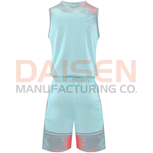 Ensemble d'uniformes de basketball personnalisés légers en tissu polyester respirant à séchage rapide, maillot et short imprimés par transfert thermique - Product Image 6