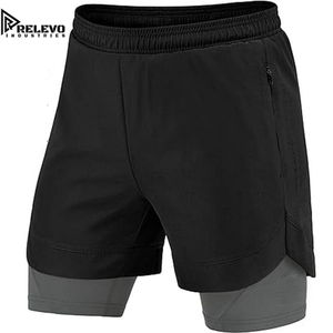 <b>Men</b> 2-in-1 Running <b>Shorts</b> with Zipper Pocket, Quick-Dry Athletic High Quality Gym <b>Shorts</b> with Built-In <b>Compression</b> Liner - Product Image 2