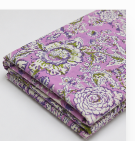 Naturel 5 Yards Lavande Rose Imprimé Floral Bloc Impression Tissu À Coudre Tissu Coton Tissu Couture Rembourrage en Gros - Product Image 2