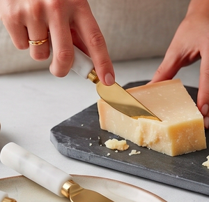 Stainless Steel Cheese Knife Set With Gold Marble Handle Perfect For Stylish Kitchenware Elegant Dining Hotel And <b>Party</b> Use - Product Image 6