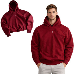 เสื้อฮู้ดดี้ผู้ชายแบบ Panel Construction ผ้าฝ้ายฟลีซคุณภาพสูง ทรงบ็อกซี่ สไตล์สตรีทแวร์ รับผลิตตามสั่ง OEM ขายส่งจำนวนมาก - Product Image 1