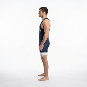 <b>Mens</b> Custom Sublimated Polyester Spandex Racerback Athletic Uniform High School College Wrestling Combat Sports Martial Arts - Product Image 3