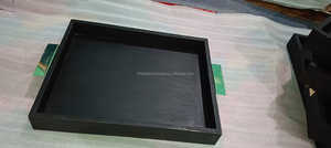 Classic Acacia <b>Wood</b> Table Serving Tray with Handcrafted Detailing Perfect for Luxury Home, Coffee Table, and Hotel Room Decor - Product Image 6