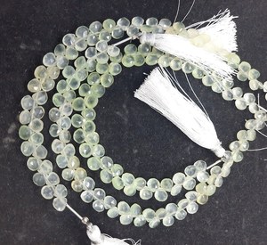 Perles de préhnite naturelle verte facettées en forme de cœur, 5,5 à 6 mm, perles de pierres précieuses de préhnite, 8 pouces, perles de préhnite en forme de cœur - Product Image 1