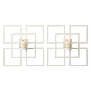 Classic White <b>Wall</b> Mounted Iron Candle Holder Geometric Metal <b>Wall</b> <b>Sconce</b> Pillar T <b>Light</b> Holder For Home Living Room Decoration - Product Image 3