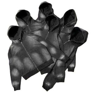 Conjuntos Deportivos Personalizados para Hombre, Ropa Urbana 100% Algodón, Lavado Ácido con Efecto Desgastado por el Sol, Sudadera con Cierre y Pantalones Deportivos - Product Image 4