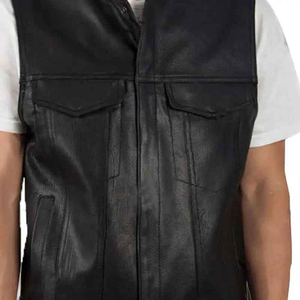 Men's New Custom Casual Motorbike <b>Vest</b> Cowhide Original Genuine Leather Waistcoat High Quality XL Best Design Racing Motorcycle - Product Image 6