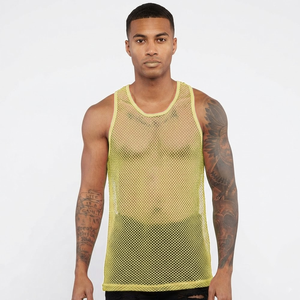 Wholesale Price New Arrivals Custom logo Factory Price Breathable Plain Dyed <b>Men</b> Sports Mesh Sleeveless Mesh <b>Singlets</b> <b>for</b> <b>Men</b> - Product Image 4