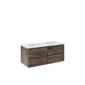 Top New Modern <b>Wall</b>-mounted Wooden Bathroom Vanity Drawers Cabinets <b>Rectangle</b> Shape Ceramic Basin <b>Mirror</b> Included Easy Assembly - Product Image 3