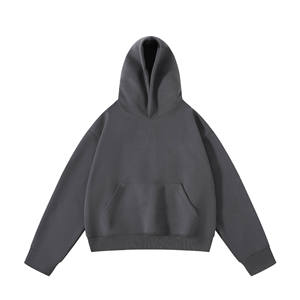 Sweat à capuche unisexe épais et oversize avec fermeture éclair, coupe ample et épaules tombantes, grandes tailles pour hommes - Product Image 1