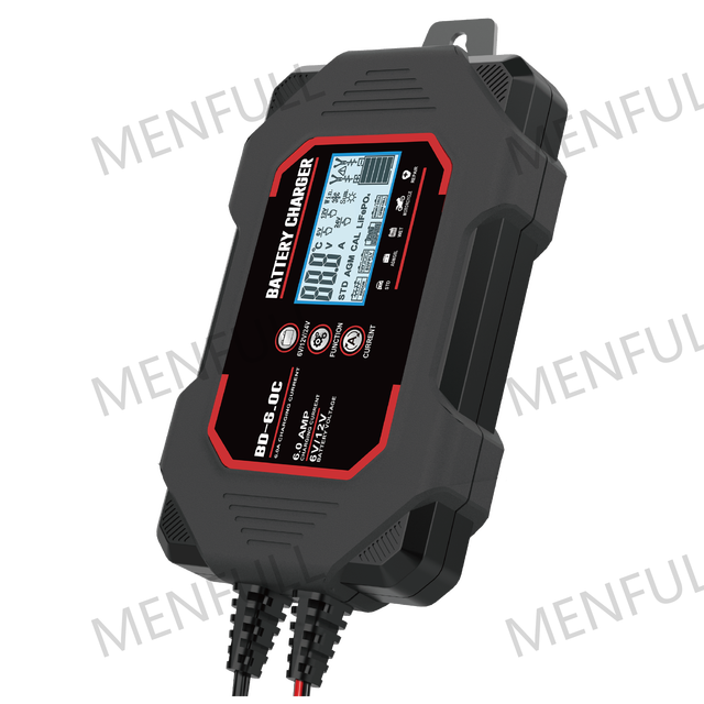 BD-6.0C Smart 6V/12V Fast Battery Charger for Automotive with Maintenance Function for Lead-acid and Lithium 12-24V Voltage