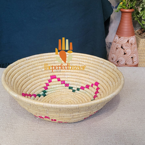 Cesta Ovalada Abierta de Hierba Moonj Natural para Cocina Theperfectbazaar - Ecológica, Duradera, Mini, Multiusos, Uttar Pradesh - Product Image 2