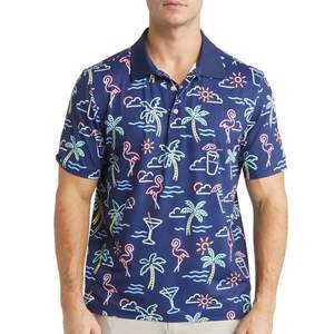 Chemises polo pour hommes de saison estivale, 100% coton, chemise de golf pour hommes, col rabattu, manches courtes, tricotées, vêtements de rue décontractés, vêtements d'équipe - Product Image 1