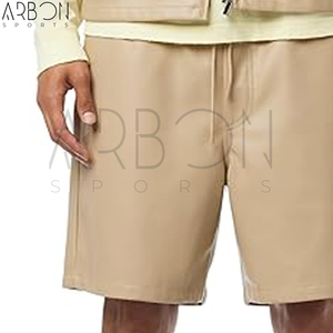 Pantalones Cortos de Piel de Oveja Genuina para Hombre, Color Beige, con Cordón Ajustable en la Cintura, Estilo Casual, Holgados, para Verano, Ropa Urbana - Product Image 6