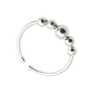 Solid 925 Sterling Silver Spinning Balls <b>Ring</b> Relieves Anxiety And Irritability Adjustable Women's Accessories Bohemian Jewelry - Product Image 1