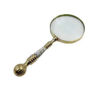 Loupe en Métal Nacre avec Boîte en Bois, Loupe de Lecture Décorative Vintage, Cadeau pour Bureau, Bibliothèque, Table - Product Image 1