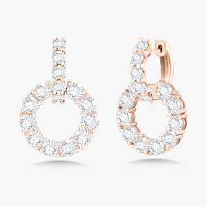 Lab Grown <b>Diamond</b> Statement Hoop <b>Earrings</b> Wholesale 14k Solid Gold Round Cut Huggie Latch Clasp Drop Unique <b>Dangles</b> Manufacturer - Product Image 5