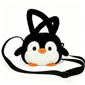 Customized animal‑theme kids plush bag,plush penguin crossbody bag,<b>cute</b> penguin plush handbag,black‑white penguin shoulder <b>purse</b> - Product Image 6