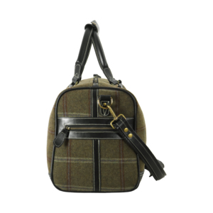Luxury Wool Tweed & Genuine Leather Weekender Travel Duffel <b>Bag</b> Vintage Plaid <b>Overnight</b> Carry On Sports Gym <b>Bag</b> for Men & Women - Product Image 6