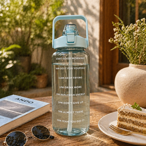 Leak-Proof PP Plastic for with Straw for Fitness Gym-Eco-Friendly Reusable 2000ml BPA-Free - Product Image 1