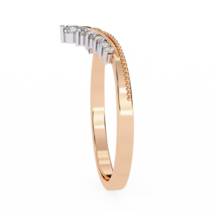 RAAMAA Élégant bracelet en or rose style Milgrain Chevron d'inspiration vintage en forme de V pour femme, idéal pour anniversaire ou mariage - Product Image 2