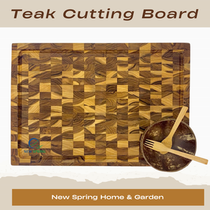 Tabla de cortar de madera de teca de doble cara, duradera, de alta calidad, antideslizante, ecológica, 6,4 cm de espesor, utensilios de cocina naturales preengrasados - Product Image 5