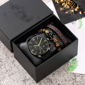 9746 Fashion <b>Black</b> Men <b>Watch</b> and Bracelet Set Men With Box Luxury Men Gift Set <b>Black</b> Quartz <b>Watches</b> - Product Image 5
