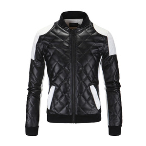 Veste en cuir PU de haute qualité pour hommes, style patchwork, grande taille 5XL, nouvelle collection, style moto, Europe et Amérique - Product Image 2