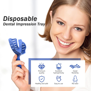 Juego Profesional de 6 Bandejas de Impresión Dental de Plástico |   Kit de Bandejas de Plástico Rígido Perforadas de 3 Tamaños Mixtos, Superior e Inferior (Azul) - Product Image 5