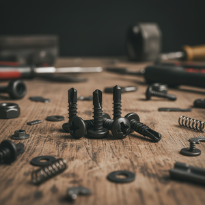 Vis à tête cylindrique PDC 11 en acier au carbone revêtu noir, pointe de perçage, empreinte Phillips, filetage standard DIN/ISO, classe 4.8 6.8 - Product Image 1