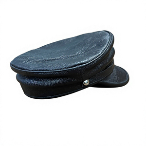 Custom Distressed Effect Fiddler <b>Cap</b> OEM Blank Headwear Supply White Label Manufacturing Fiddler <b>Cap</b> <b>Plain</b> Cotton Flat <b>Caps</b> - Product Image 4
