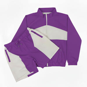 ชุดวอร์มกันลมแบบสองชิ้นสำหรับผู้ชาย ไซส์พลัส รุ่นสปริง แขนยาว ผ้าไนลอนกันน้ำ เหมาะสำหรับเล่นกีฬากลางแจ้ง วิ่งออกกำลังกาย มีซิป - Product Image 4