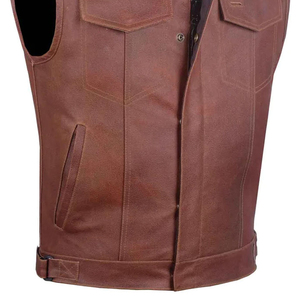 Prix de gros Nouvelle arrivée Gilet en cuir pour homme en vente en ligne Le plus populaire Couleur et logo personnalisés Gilet en cuir pour homme - Product Image 5