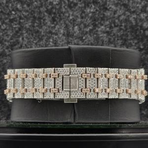 Reloj Mecánico Automático para Hombre, 41 mm, con Diamantes Moissanite VVS D, Estilo Hip Hop, Acero Inoxidable, Dorado/Plateado, Analógico, Zafiro - Product Image 4