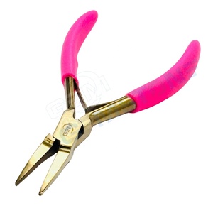 Professional Hair Extension Fitting Plier | <b>Long</b> <b>Nose</b> Precision Stainless Steel Gold Finish GEMSTONE ENTERPRISES Model P-153 - Product Image 6
