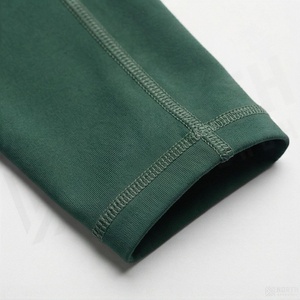 High Waist Full Length Women's <b>Leggings</b> Solid <b>Green</b> Stretch Breathable Seamless Sporty Knitted With Pockets All Seasons - Product Image 6