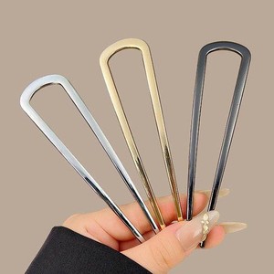 Épingle à cheveux en métal en forme de U 14 cm, fourche à cheveux française, support de chignon minimaliste, bâtonnet à cheveux, accessoires élégants pour coiffures rehaussées pour femmes - Product Image 3