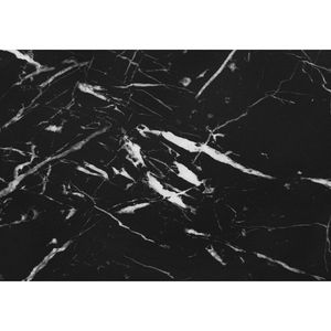 Scrivania per Laptop da 42 Pollici per Ufficio Domestico, Effetto Marmo Nero, Laminato, Struttura in Metallo, Configurazione a C con Cassetti Laterali, Scrivanie per Computer Pronte all'Uso - Product Image 1
