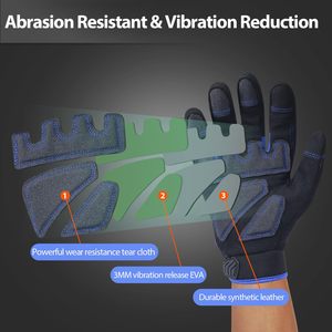 Gants de travail de mécanicien en cuir TPR antidérapants, résistants aux coupures et aux vibrations, haute qualité, pour la construction et la sécurité - Product Image 4