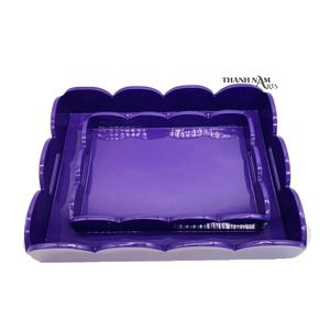 Bandeja tradicional vietnamita ecológica de bambú con detalles decorativos hechos a mano - Product Image 4