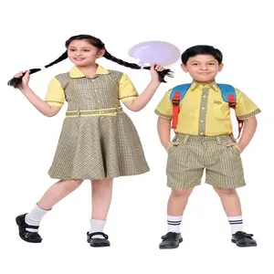 Kids Clothing Specialized Product Fancy Pattern Short Sleeve Boys & Girls School Uniform Set