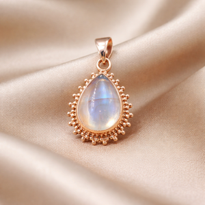 Top quality <b>Moonstone</b> Teardrop <b>Pendant</b> 925 Sterling Silver Handmade Necklace Charm Rose Gold Yellow Gold Plated Jewelry - Product Image 4