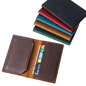 Vintage Genuine <b>Leather</b> <b>Business</b> <b>Card</b> Storage <b>Holder</b> Customizable Creative Wallet for Men and Women - Product Image 6