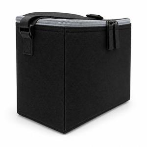 Sac isotherme noir grande capacité, sac à déjeuner thermique, sac de rangement alimentaire portable avec fermeture éclair pour pique-nique - Product Image 1