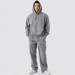 Premium Oversized Hoodie and <b>Sweatpants</b> <b>Set</b> for Men | Heavyweight Fleece Loungewear Two Piece Outfit with Kangaroo Pocket - Product Image 1